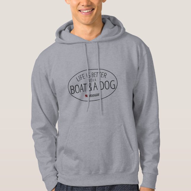 Das Leben ist mit einem Boot u. einem HundeHoodie Hoodie (Vorderseite)