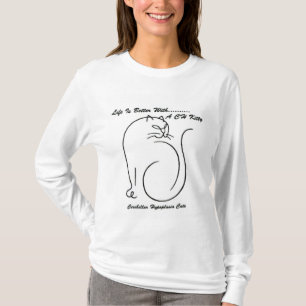Das Leben ist mit einem CH-Miezekatze-langen T-Shirt