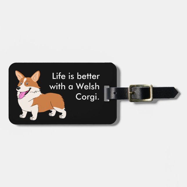 Das Leben ist mit einem Corgi besser Gepäckanhänger (Vorderseite horizontal)