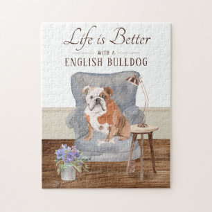 Das Leben ist mit einem englischen Bulldog-Puzzle