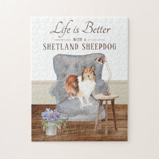 Das Leben ist mit einem Shetland Sheepdog-Puzzle