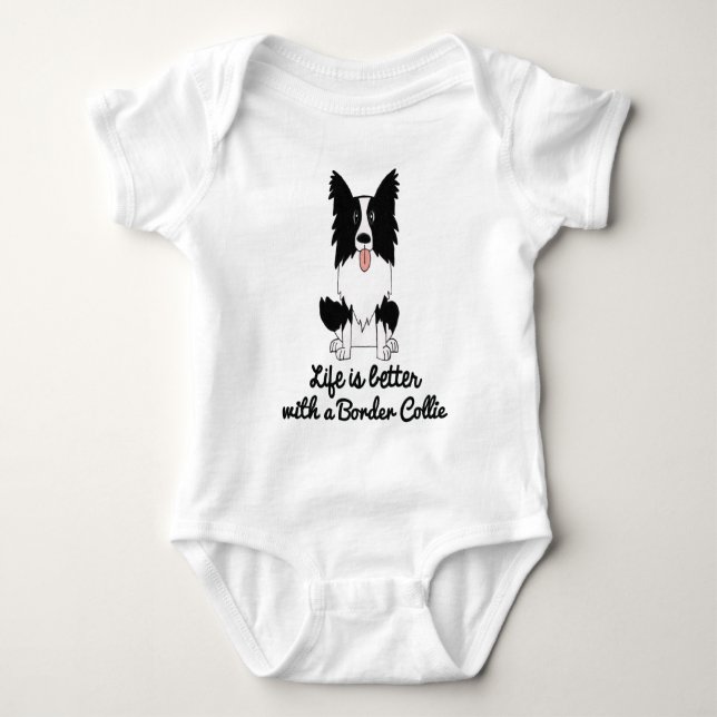 Das Leben ist mit einer Border-Collie besser Baby Strampler (Vorderseite)