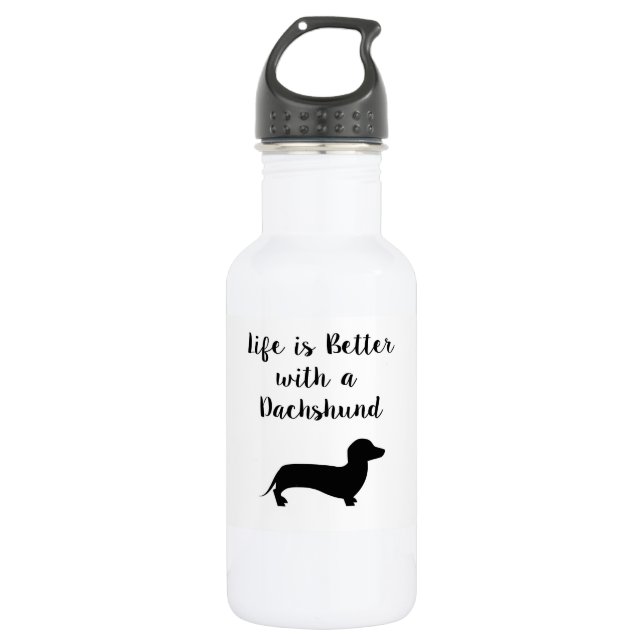 Das Leben ist mit einer Dackel-Wasser-Flasche Trinkflasche (Vorderseite)