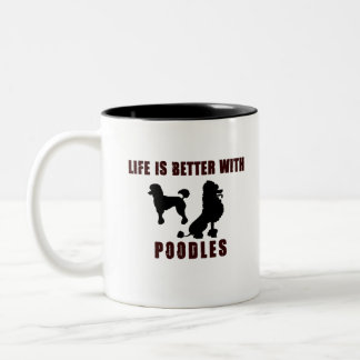 Das Leben ist mit Pudel-Schwarz-Entwurf besser Zweifarbige Tasse
