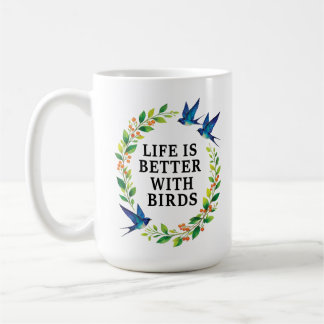 DAS LEBEN IST MIT VÖGELN SCHÖNER KAFFEETASSE