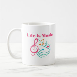 Das Leben ist Musik auf einer Tasse