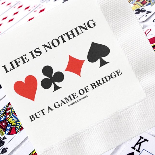 Das Leben ist nichts anderes als ein Brückenspiel  Serviette (Showcase your feelings for the game of bridge with this four card suit paper napkin w/ bridge saying)