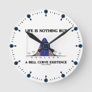 Das Leben ist nichts anderes als eine Glockenkurve Runde Wanduhr
