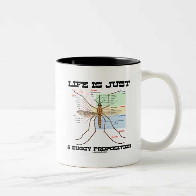 Das Leben ist nur eine Buggy (Moskito-Spaß) Zweifarbige Tasse (Rechts)