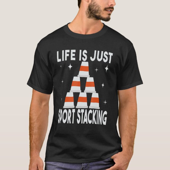Das Leben ist nur Sport Stacking Geschwindigkeit S T-Shirt (Vorderseite)