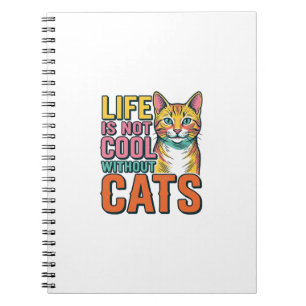 Das Leben ist ohne Katzen nicht cool, Vintage-Katz Notizblock