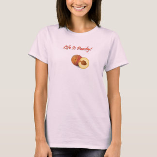 Das Leben ist pfirsichfarbener T - Shirt