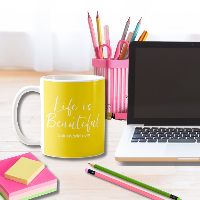 Das Leben ist schön Blog Brand Website - Gelb Kaffeetasse (Von Creator hochgeladen)