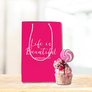 Das Leben ist schön Blog Brand Website Pink Mittlere Geschenktüte