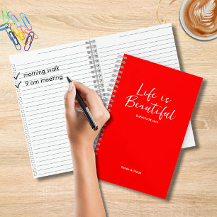 Das Leben ist schön Blog Brand Website Rote Checkl Notizbuch