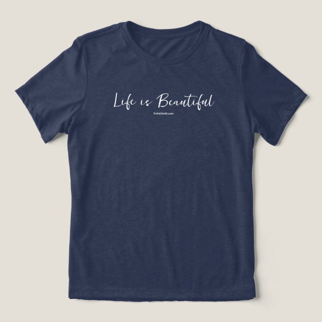 Das Leben ist schön | Blog-Markenbezeichnung Tri-Blend Shirt (Design Vorderseite)