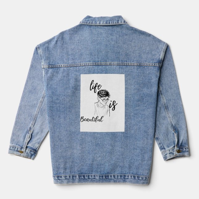 Das Leben ist so schön Jeansjacke (Rückseite)