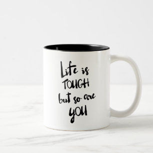 Das Leben ist starke moderne Kalligraphie-Tasse Zweifarbige Tasse
