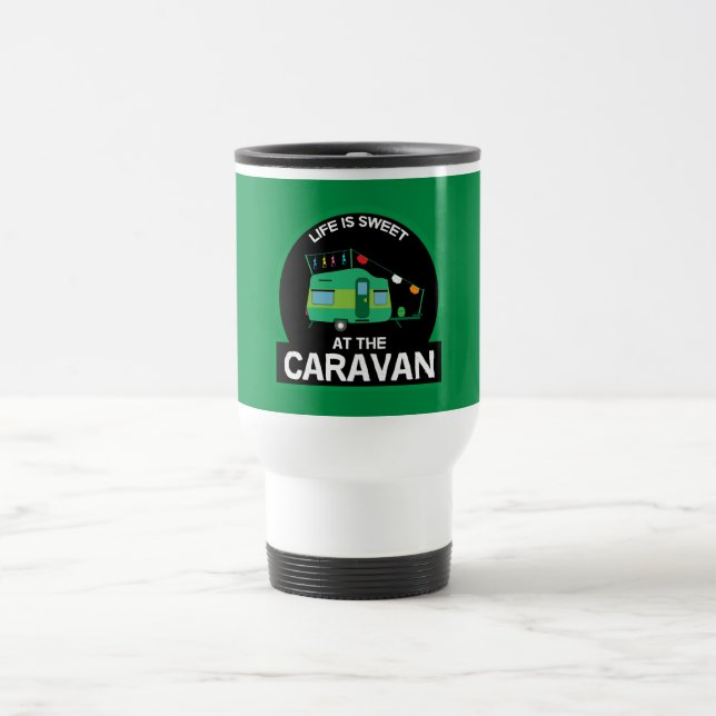 Das Leben ist süß an den Caravan Funny Geschenke Reisebecher (Mittel)