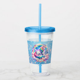 Das Leben ist süß Einhorn Regenbogen Acryl-Tumbler Acryltrinkbecher