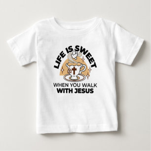 Das Leben ist süß mit Jesus - Christlicher Glaube  Baby T-shirt