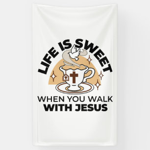 Das Leben ist süß mit Jesus - Christlicher Glaube  Banner