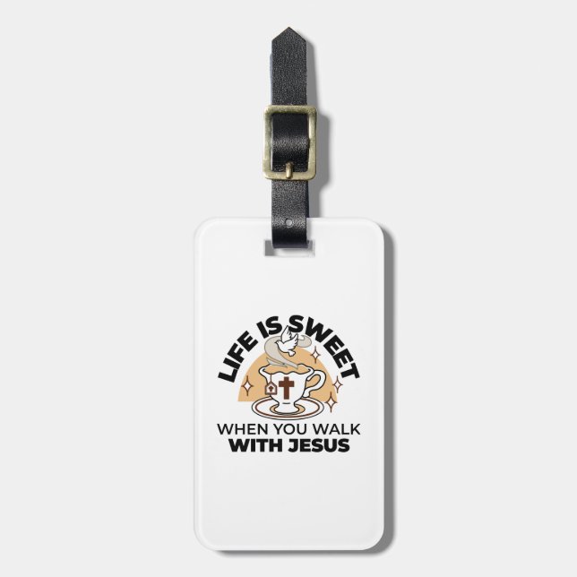 Das Leben ist süß mit Jesus - Christlicher Glaube  Gepäckanhänger (Vorderseite vertikal)