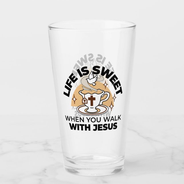 Das Leben ist süß mit Jesus - Christlicher Glaube  Glas (Vorderseite)