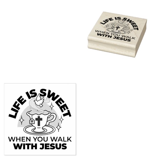 Das Leben ist süß mit Jesus - Christlicher Glaube  Gummistempel (Stempel)