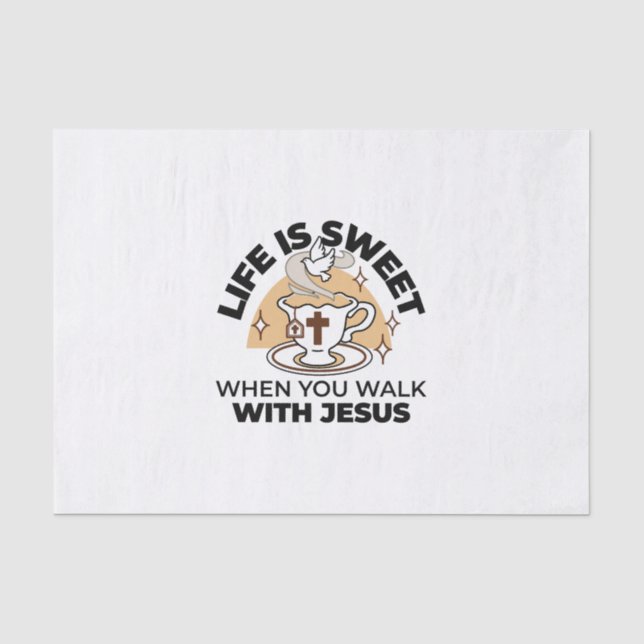 Das Leben ist süß mit Jesus - Christlicher Glaube  Seidenpapier (Vorderseite)