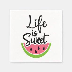 Das Leben ist süß pink Watermelon Sommer Party Serviette