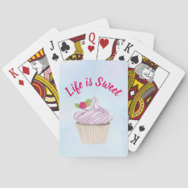 Das Leben ist süß rosa Cupcake Spielkarten