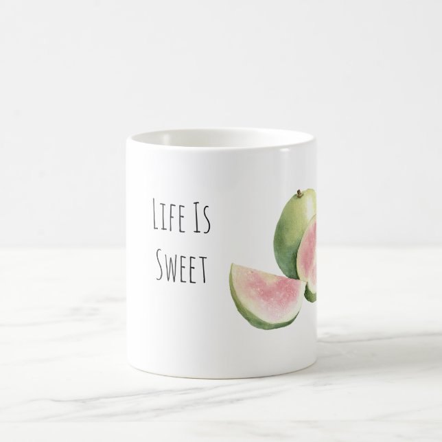 Das Leben ist süße Guavenfrucht Kaffeetasse (Mittel)
