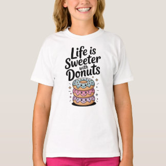 Das Leben ist süßer mit Donuts | Kinder T-Shirt