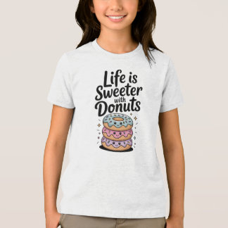Das Leben ist süßer mit Donuts | Kinder Tri-Blend Shirt