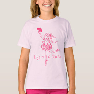 Das Leben ist Tanz Ballerina Mädchen Kinder rosa  T-Shirt