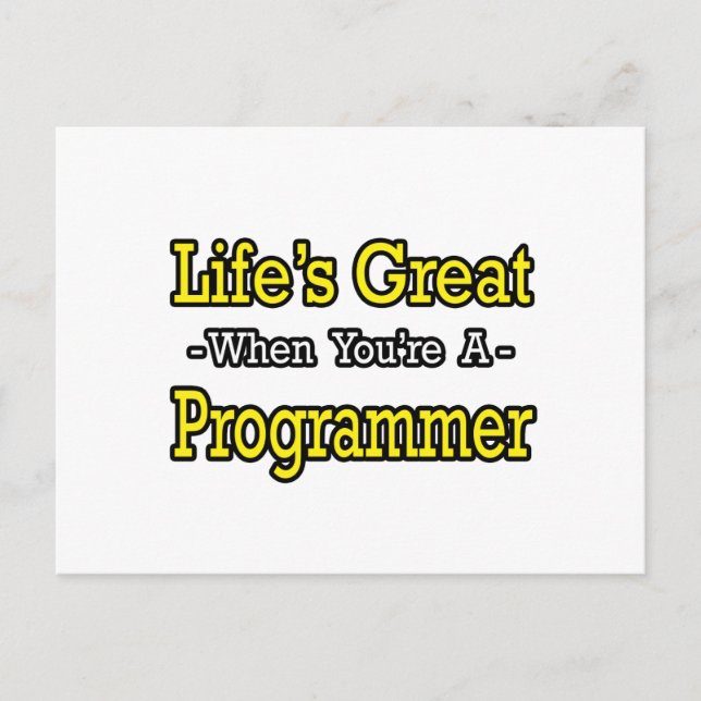 Das Leben ist toll.. Programmierer Postkarte (Vorderseite)