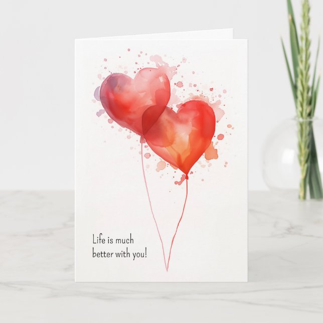 Das Leben ist viel besser mit dir Karte (Vorderseite)