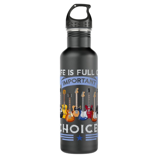 Das Leben ist voll von wichtigen Choices Gitarren  Edelstahlflasche (Vorderseite)