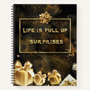 Das Leben ist voller Überraschungen Notizbuch
