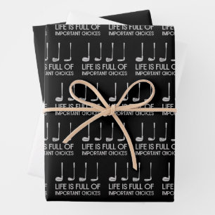 Das Leben Ist Voller Wichtiger Entscheidungen Golf Geschenkpapier Set