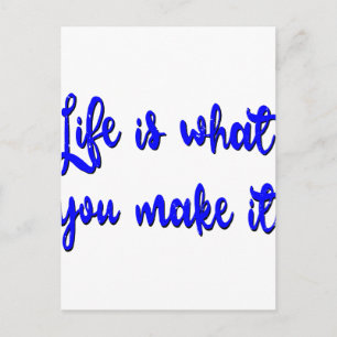 Das Leben ist, was man daraus Typografie macht Postkarte
