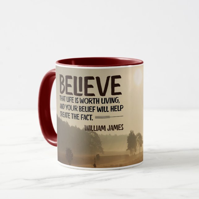 Das Leben ist wert zu leben Tasse (Vorderseite Links)