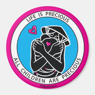 Das Leben ist Wertvoll 4 Pink_3" Round-Magnet Magnet