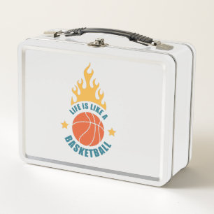 Das Leben ist wie ein Basketball Metall Brotdose
