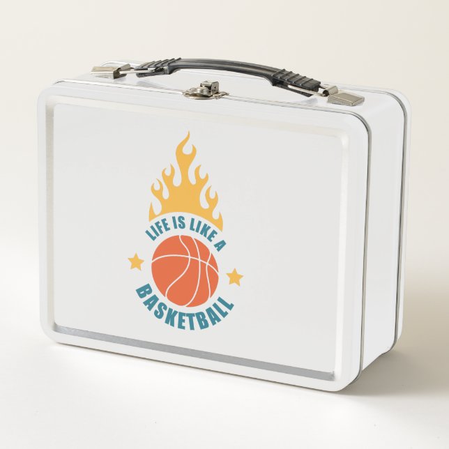 Das Leben ist wie ein Basketball Metall Brotdose (Vorderseite)