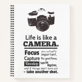 Das Leben ist wie ein Camera Motivierend Quote Not Notizbuch
