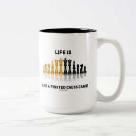 Das Leben ist wie ein gedrehtes Schachspiel (Schac Zweifarbige Tasse