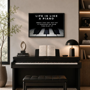 Das Leben ist wie ein Klavier Inspirierend Poster