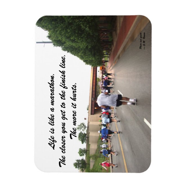 Das Leben ist wie ein Marathonmagnet Magnet (Vertikal)